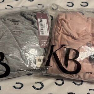 Kindred Bravely Soft Gray and Blush Nursing Bras
